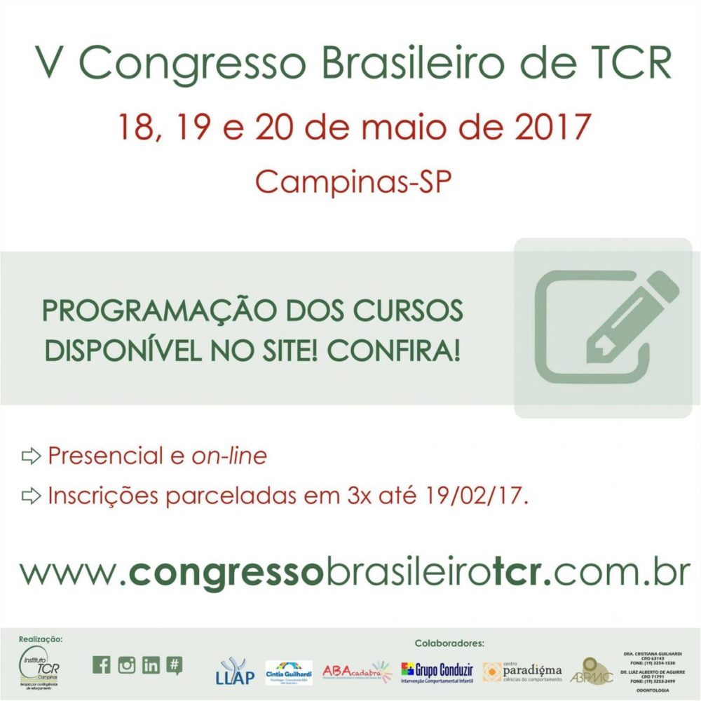 V Congresso Brasileiro De Terapia Por Conting ncias De Refor amento 